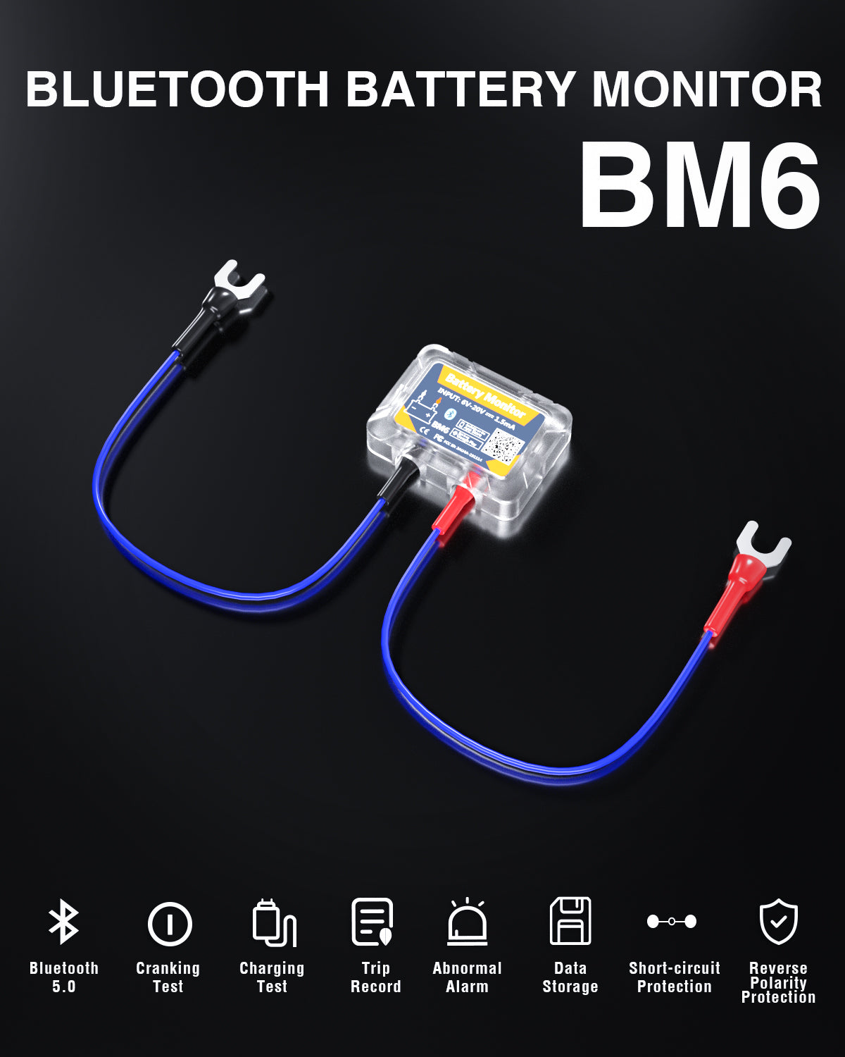 Drahtlose Bluetooth 4.0 12-V-Batterieüberwachung bm6 mit